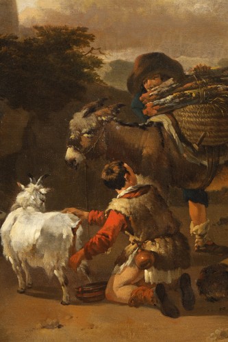 Bergers avec un troupeau, Jan frans STOOLMAKER 1635 - après 1665)  - 