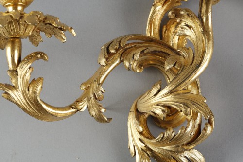 Pair of Regency Period Gilt Bronze sconces - Lighting Style French Regence