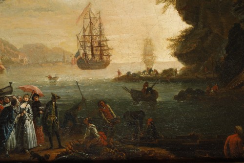 Tableaux et dessins Tableaux XVIIIe siècle - Vue du port de Marseille vers 1755, Vernet et son atelier