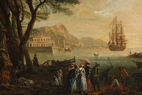 Vue du port de Marseille vers 1755, Vernet et son atelier - Galerie Gilles Linossier