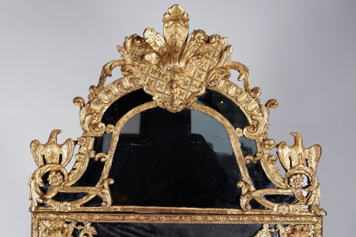 Regency Period Pedimented Mirror - Mirrors, Trumeau Style French Regence