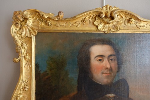 Portrait d'officier en cuirasse, école française du XVIIIe siècle - GSLR Antiques