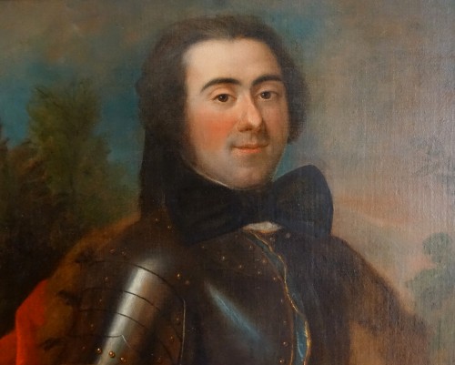 Louis XV - Portrait d'officier en cuirasse, école française du XVIIIe siècle