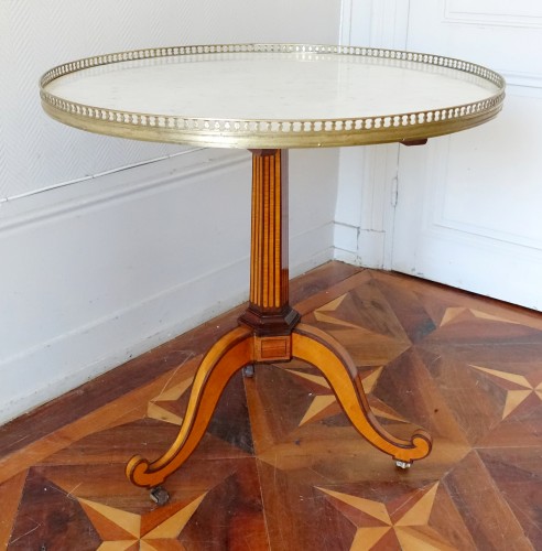 Guéridon Directoire en marqueterie de citronnier - Mobilier Style Directoire