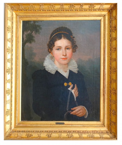 Portrait de Jeune fille - Jean-Baptiste Maes-Canini (1794 - 1856)