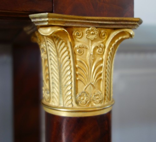 XIXe siècle - Console d'époque empire en acajou et bronze doré