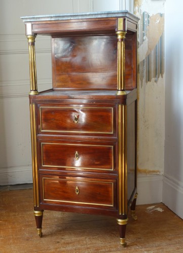 Mobilier Coiffeuse - Barbière table de toilette d'époque louis xvi en acajou