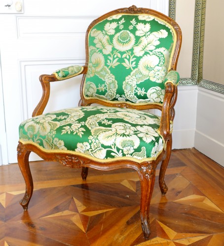 Fauteuil Louis XV, estampille Henri Amand - Sièges Style Louis XV