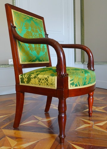 Sièges Fauteuil & Bergère - Paire de fauteuils Empire estampillés de Jacob Desmalter