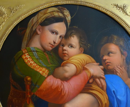 XIXe siècle - La Vierge à la Chaise d'après Raphael, école du début 19e siècle