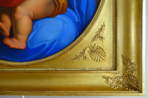 Antiquités - La Vierge à la Chaise d'après Raphael, école du début 19e siècle