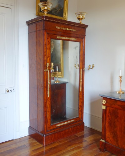 Armoire psyché en acajou estampillée de Jacob - Mobilier Style Restauration - Charles X