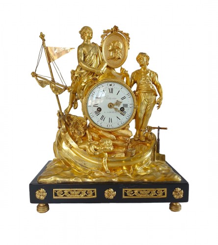 Pendule de l'allégorie du Commerce Maritime - époque Louis XVI