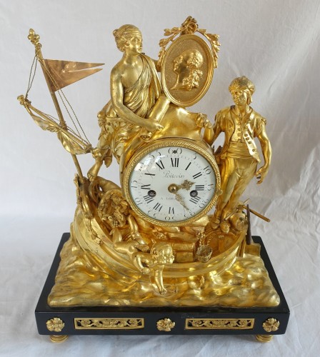 Louis XVI - Pendule de l'allégorie du Commerce Maritime - époque Louis XVI