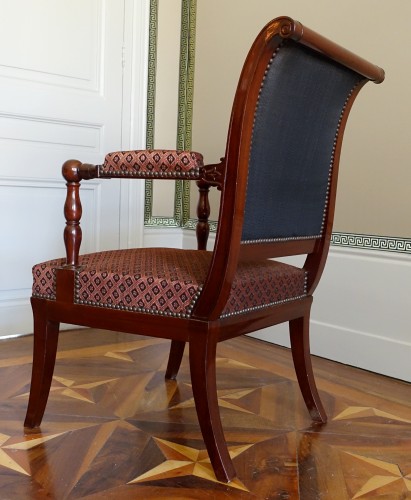 Antiquités - Fauteuil d'époque Empire en acajou etampillé Jacob