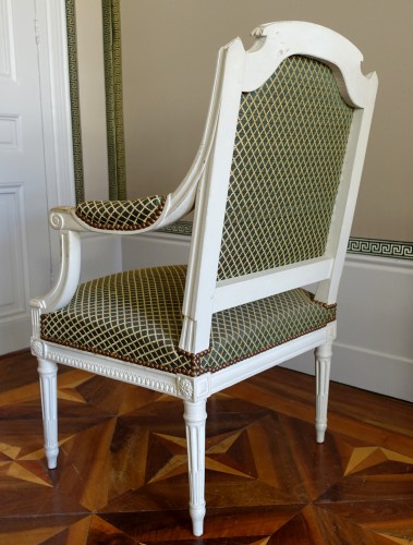 Antiquités - Fauteuil à la reine d'époque Louis XVI