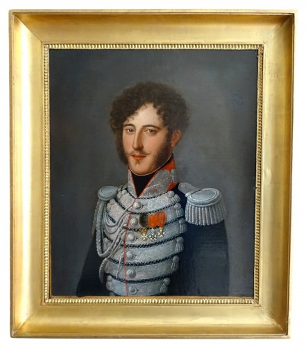 Portrait d'un officier Des Gardes Corps Du Roi - école Française du début 19e siècle