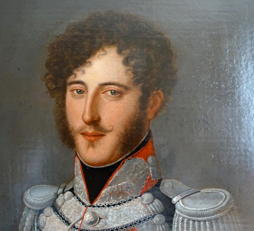 Portrait of an Officer of the King&#039;s Guard - early 19th century French school - Paintings & Drawings Style Restauration - Charles X