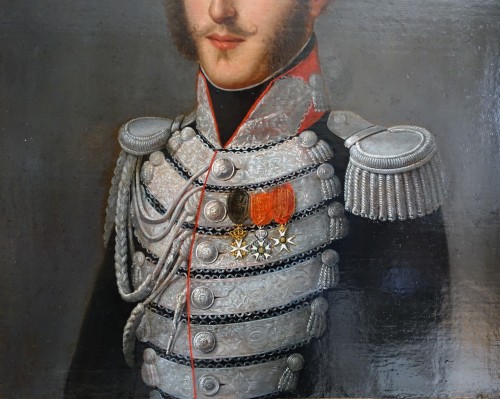 Portrait of an Officer of the King&#039;s Guard - early 19th century French school - 