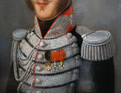 19th century - Portrait of an Officer of the King&#039;s Guard - early 19th century French school