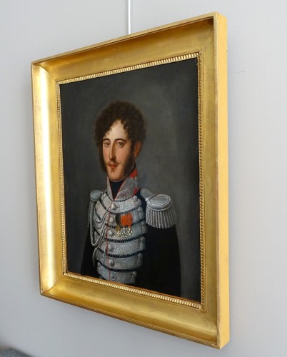 Restauration - Charles X - Portrait of an Officer of the King&#039;s Guard - early 19th century French school