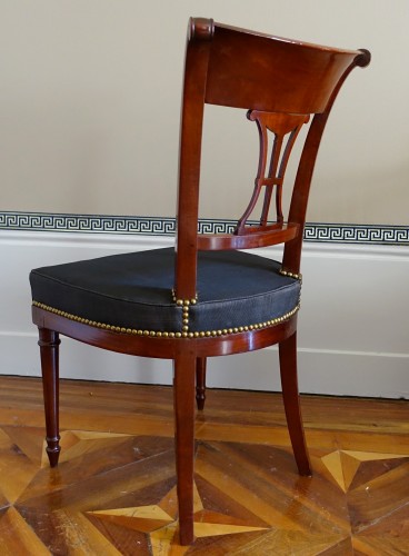 Antiquités - Paire De Chaises Directoire En Acajou laiton ébène