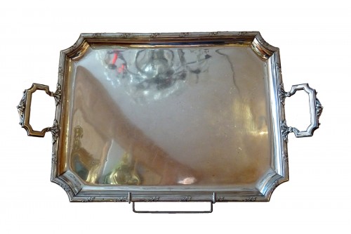 Henri Soufflot (1884-1910)  Solid silver tray Paris