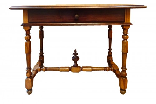 Mahogany and gaîac writing table, 18th century, port work