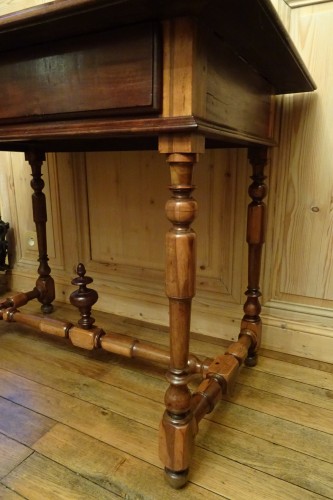 Antiquités - Mahogany and gaîac writing table, 18th century, port work