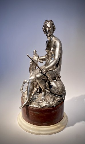 Silvered Bronze sculpture of Diana the Huntress - Louis-Philippe