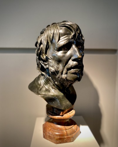 bronze bust of Seneca Italy 19th century - Sculpture Style Louis-Philippe