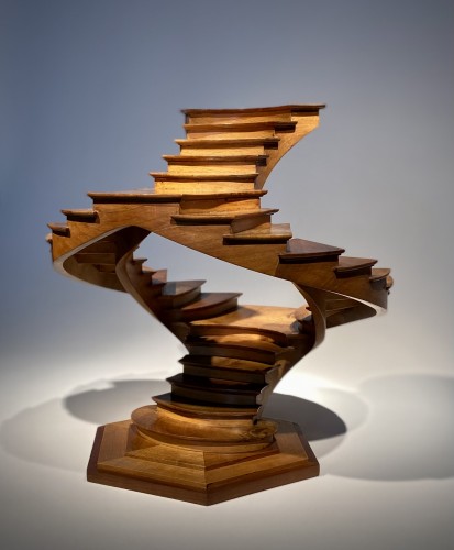 Fruitwood Split Staircase model  - Curiosities Style 