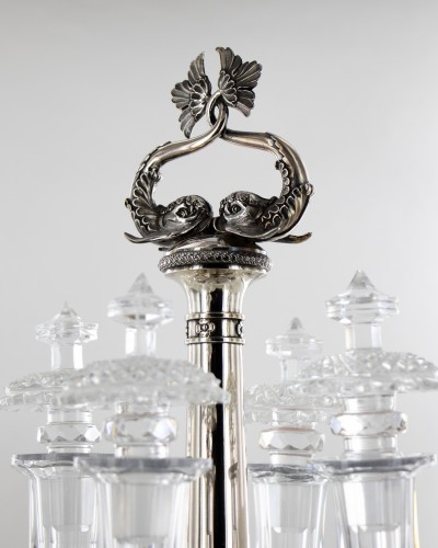 A liquor Cellar In Silver And Cut Crystal By Meurice, 19th Century - silverware & tableware Style Restauration - Charles X