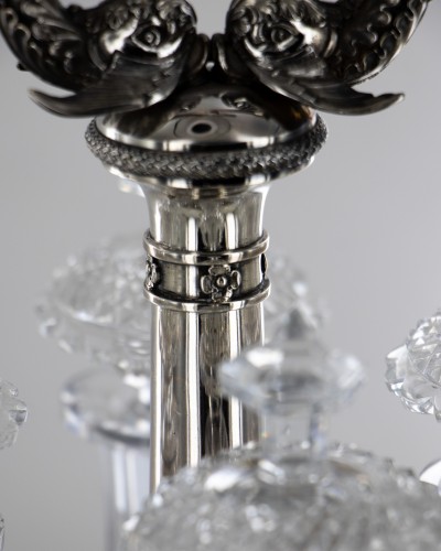 Restauration - Charles X - A liquor Cellar In Silver And Cut Crystal By Meurice, 19th Century