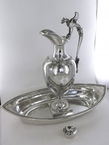 silverware & tableware  - An Empire ewer and its silver basin by Charles Antoine Blerzy, Paris 1799-1809