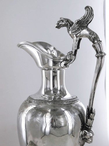 An Empire ewer and its silver basin by Charles Antoine Blerzy, Paris 1799-1809 - 