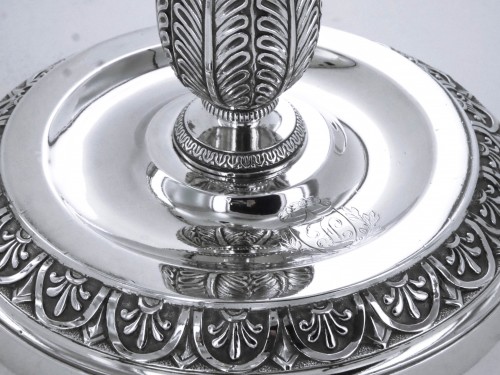 Paire de flambeaux en argent d'époque Empire - Argenterie et Arts de la table Style Empire