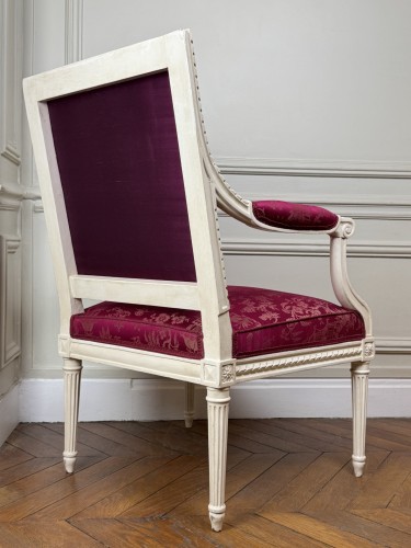 18th century - Louis XVI armchair stamped JB Sene