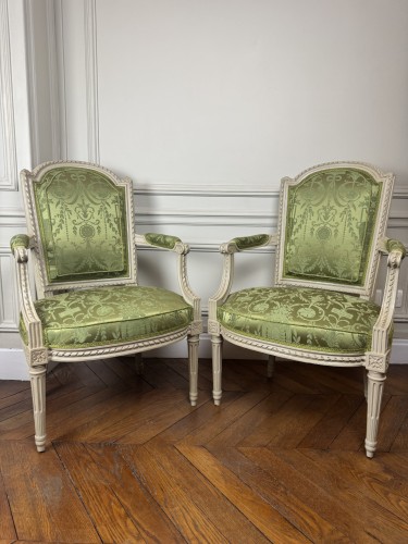 Paire de fauteuils etampillés Lelarge - Sièges Style Louis XVI