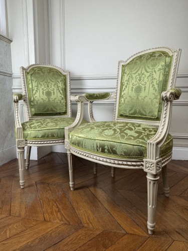 XVIIIe siècle - Paire de fauteuils etampillés Lelarge