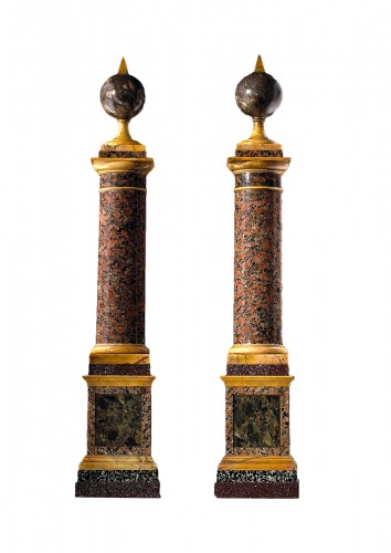 Pair of granite columns 