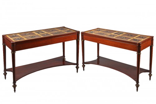 Pair of mahogany wall tables