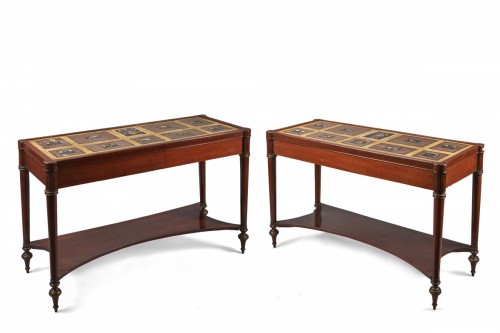 Paire de tables consoles en acajou - Brun Fine Art