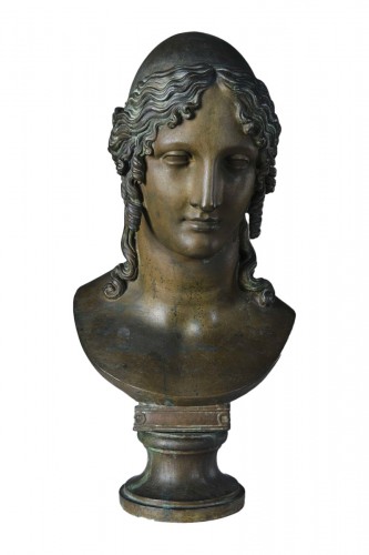 Hélène de Troie, buste de femme en bronze