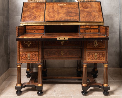 Antiquités - Mazarin inlaid desk Louis XIV period