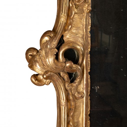 Miroir en bois sculpté doré d'époque Louis XV - Louis XV