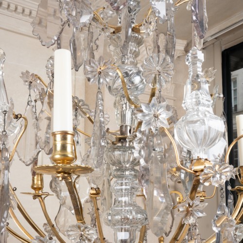 Lighting  - A gilt bronze and crystal Chandelier Louis XV period 