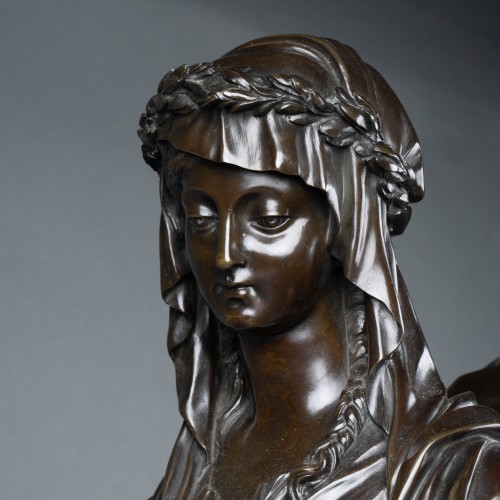 Antiquités - Paire de bronzes Iphigénie et Chrysés D'après L. Simon Boizot vers 1830