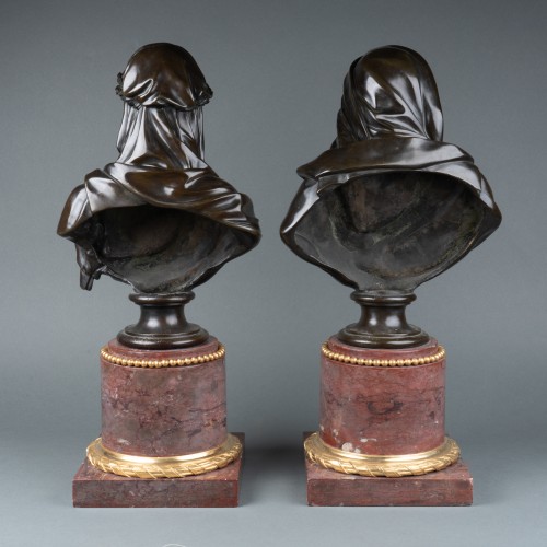 Antiquités - Paire de bronzes Iphigénie et Chrysés D'après L. Simon Boizot vers 1830