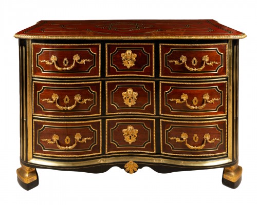 Commode marquetée Epoque Louis XIV